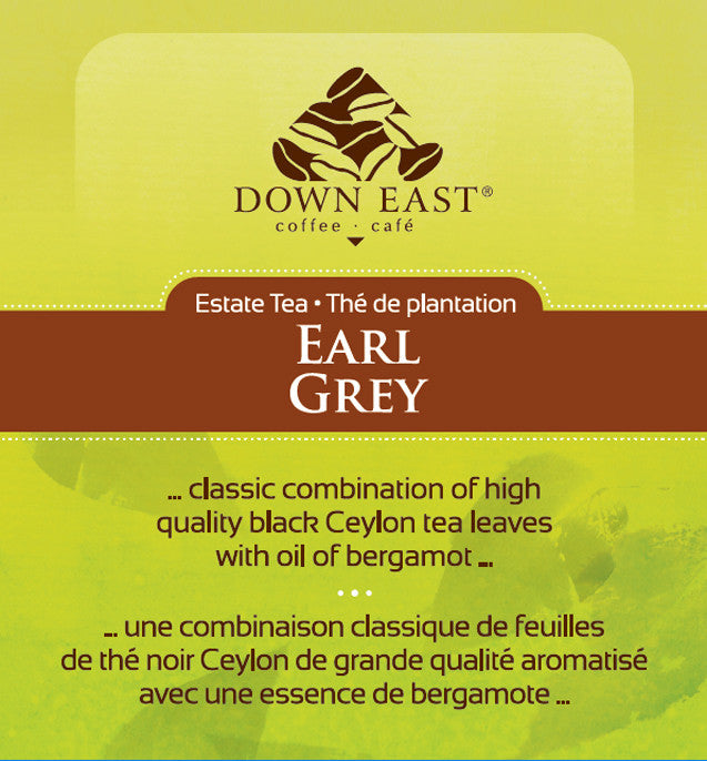 BLACK TEA LABEL: Earl Grey - Loose Leaf Tea - black - Down East Coffee Roasters
