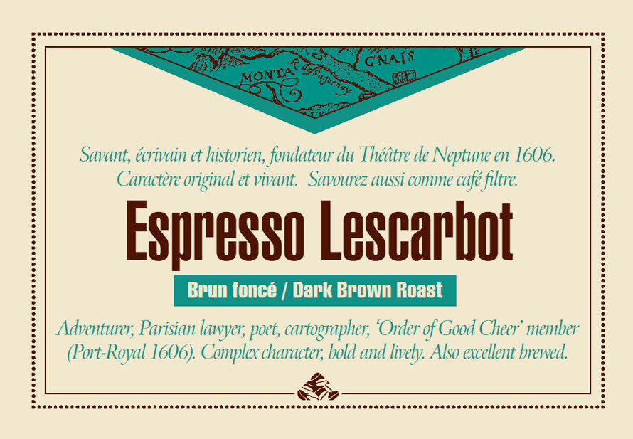 Espresso Lescarbot coffee label