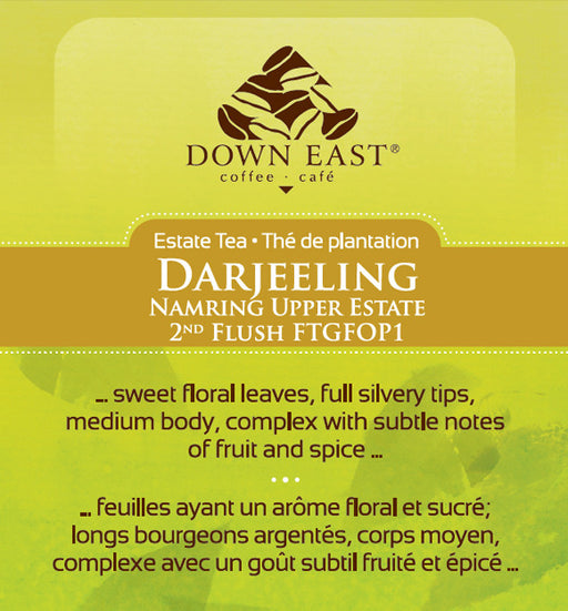 BLACK TEA LABEL: Darljeeling Namring Upper Estate Loose Leaf Tea - black - Down East Coffee Roasters