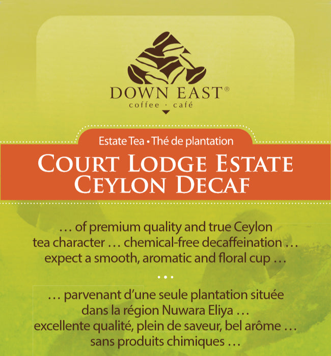 Court Lodge Estate Ceylon Decaf label