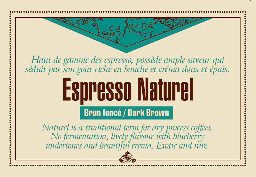Espresso Naturel coffee label